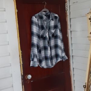 Tinsel plaid button down shirt sz medium